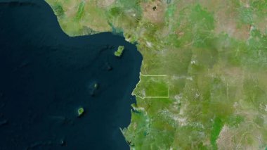 Ekvator Ginesi haritası - süzül. Bölgeler. Uydu.