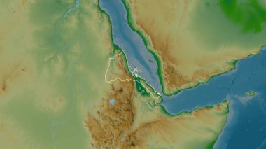 Eritre haritası - özüt. Bölgeler. Fiziksel.