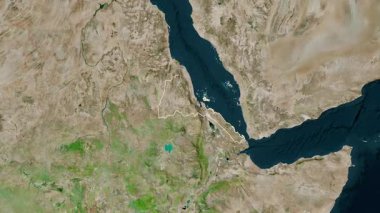 Eritre haritası - süzül. Bölgeler. Uydu.