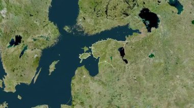 Estonya haritası - süzül. Bölgeler. Uydu.