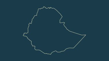 Etiyopya haritası - çizgi film. Bölgeler. Fiziksel.