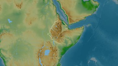 Etiyopya haritası - süzül. Bölgeler. Fiziksel.