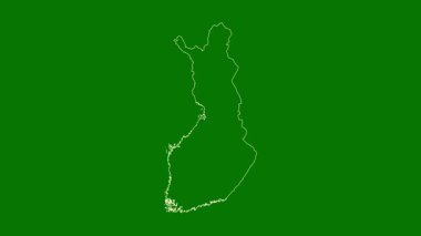 Finlandiya haritası - çizgi film. Bölgeler. Uydu.