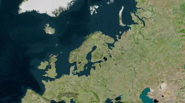 Finlandiya haritası - süzül. Bölgeler. Uydu.