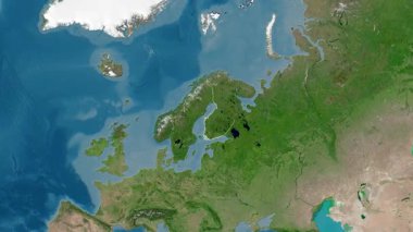 Finlandiya haritası - süzül. Bölgeler. Uydu.