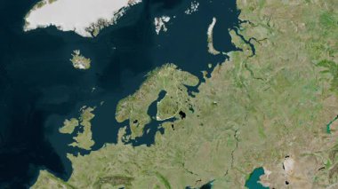 Finlandiya haritası - yakınlaştır. Bölgeler. Uydu.