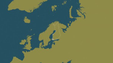 Finlandiya haritası - yakınlaştır. Bölgeler. Desen.