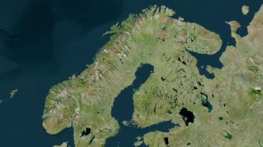 Aland Haritalı Finlandiya - sür. Bölgeler. Uydu.