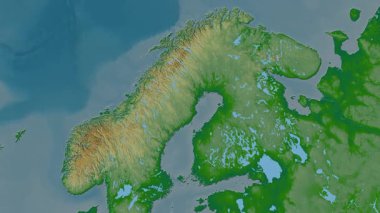 Aland Haritalı Finlandiya - sür. Bölgeler. Fiziksel.