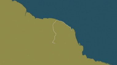 Fransız Guyanası haritası - süzül. Bölgeler. Desen.