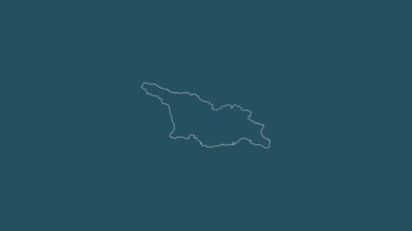 Georgia haritası, sağlam. Bölgeler. Desen.