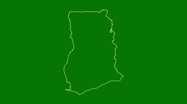 Gana haritası - çizgi film. Bölgeler. Uydu.