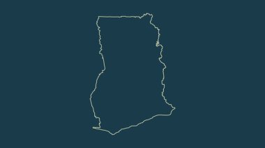 Gana haritası - çizgi film. Bölgeler. Fiziksel.