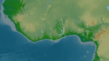 Gana haritası - süzül. Bölgeler. Fiziksel.