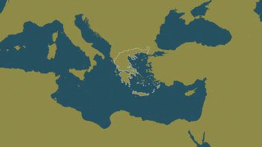 Yunanistan haritası - süzül. Bölgeler. Desen.