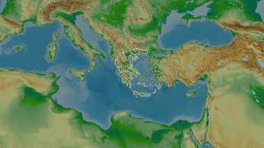 Yunanistan haritası - süzül. Bölgeler. Fiziksel.