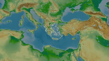 Yunanistan haritası - yakınlaştır. Bölgeler. Fiziksel.