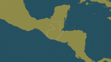 Guatemala haritası. Bölgeler. Desen.