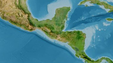 Guatemala haritası - yakınlaştır. Bölgeler. Uydu.