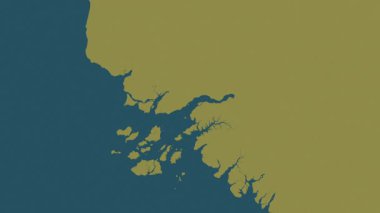 Gine-Bissau haritası - sür. Bölgeler. Desen.