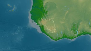 Gine haritası - özüt. Bölgeler. Fiziksel.