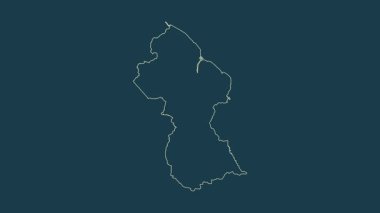 Guyana haritası - çizgi film. Bölgeler. Fiziksel.