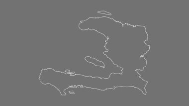 Haiti haritası - çizgi film. Bölgeler. Gri Tonlama.
