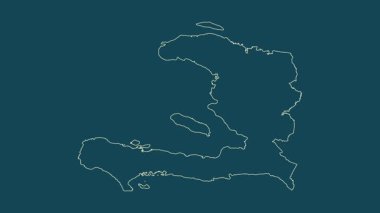 Haiti haritası - çizgi film. Bölgeler. Uydu.