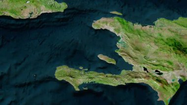 Haiti haritası - sür. Bölgeler. Uydu.