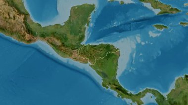 Honduras haritası - süzül. Bölgeler. Uydu.