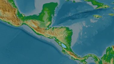 Honduras haritası - süzül. Bölgeler. Fiziksel.