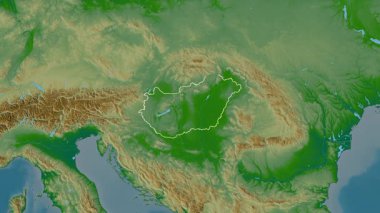 Macaristan haritası. Bölgeler. Fiziksel.