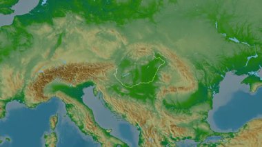 Macaristan haritası - süzül. Bölgeler. Fiziksel.