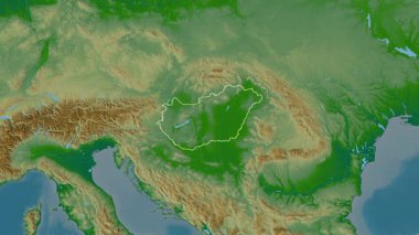 Macaristan haritası - yakınlaştır. Bölgeler. Fiziksel.