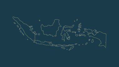 Endonezya haritası - çizgi film. Bölgeler. Fiziksel.
