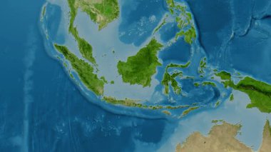 Endonezya haritası - sür. Bölgeler. Uydu.