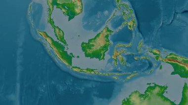 Endonezya haritası - sür. Bölgeler. Fiziksel.