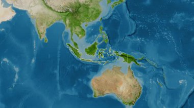 Endonezya haritası - özüt. Bölgeler. Uydu. Etiketler