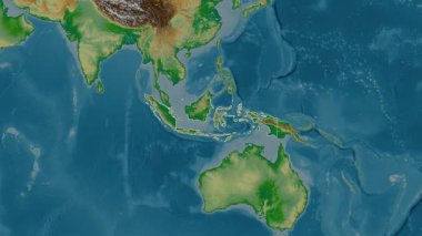 Endonezya haritası - özüt. Bölgeler. Fiziksel.