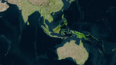 Endonezya haritası - süzül. Bölgeler. Uydu.