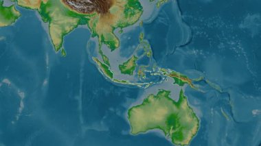 Endonezya haritası - süzül. Bölgeler. Fiziksel.