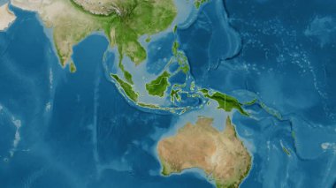 Endonezya haritası - yakınlaştır. Bölgeler. Uydu.