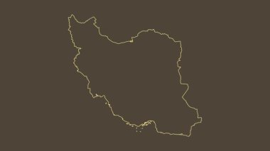 İran haritası - çizgi film. Bölgeler. Sepya.