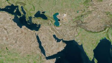 İran haritası - süzül. Bölgeler. Uydu.