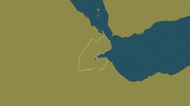 Cibuti haritası - yakınlaştır. Sınır. Desen.