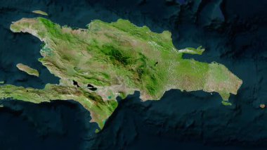 Dominik Cumhuriyeti haritası - sür. Sınır. Uydu.