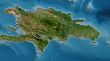 Dominik Cumhuriyeti haritası - sür. Sınır. Uydu.