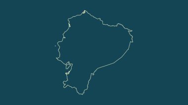 Ekvador haritası - çizgi film. Sınır. Uydu.