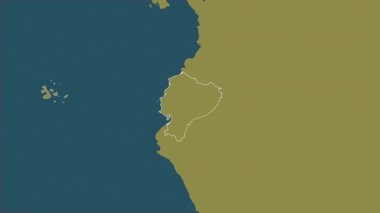 Ekvador haritası - yakınlaştır. Sınır. Desen.