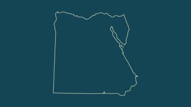 Mısır haritası - çizgi film. Sınır. Uydu.